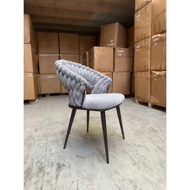Geldern Wave Dining Chair Woven | Grey
