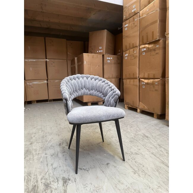 Geldern Wave Dining Chair Woven | Grey
