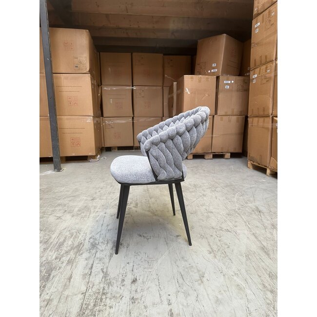 Geldern Wave Dining Chair Woven | Grey