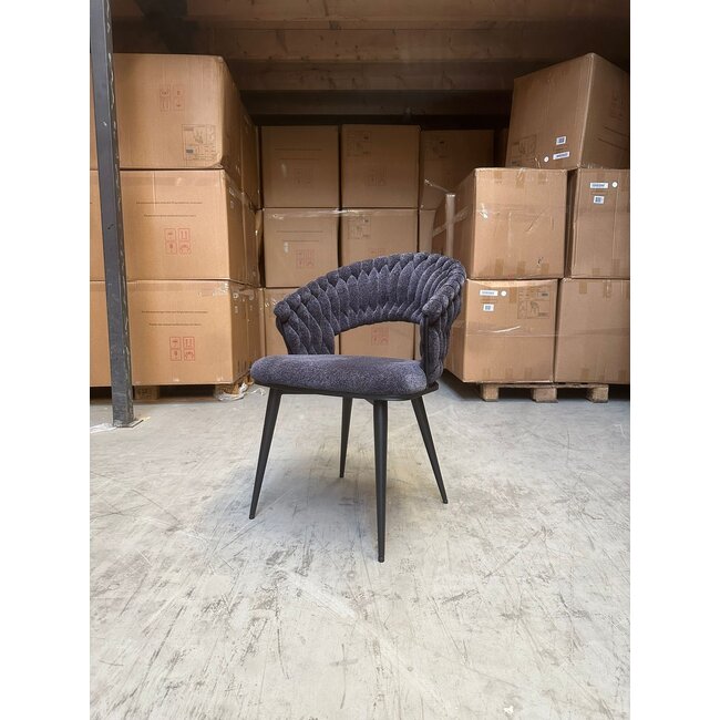 Geldern Wave Dining Chair Woven | Anthracite