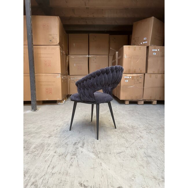 Geldern Wave Dining Chair Woven | Anthracite