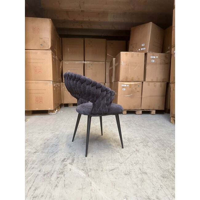 Geldern Wave Dining Chair Woven | Anthracite