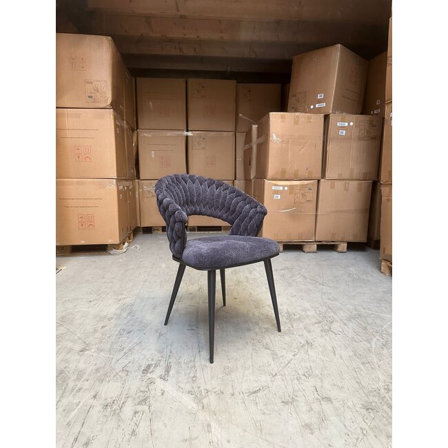 Geldern Wave Dining Chair Woven | Anthracite