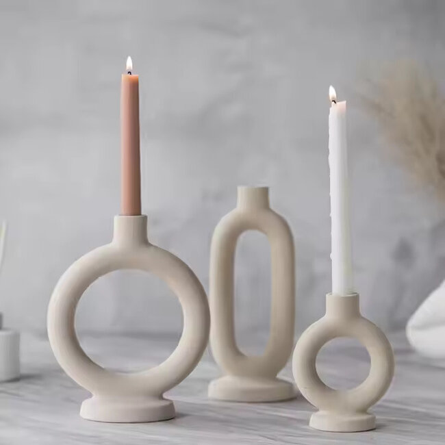 Favori Japandi Ceramic Candle Holder | 9x23 cm