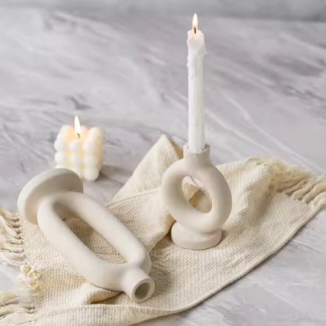 Favori Japandi Ceramic Candle Holder | 9x23 cm