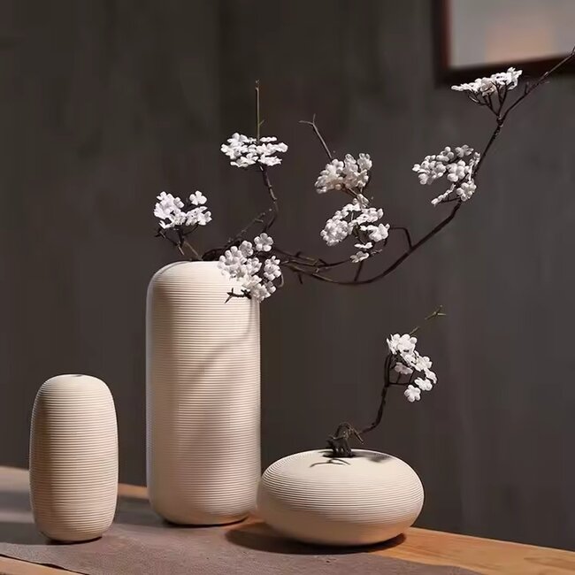 Favori Japandi Ceramic Vase | Cream 11x25 cm