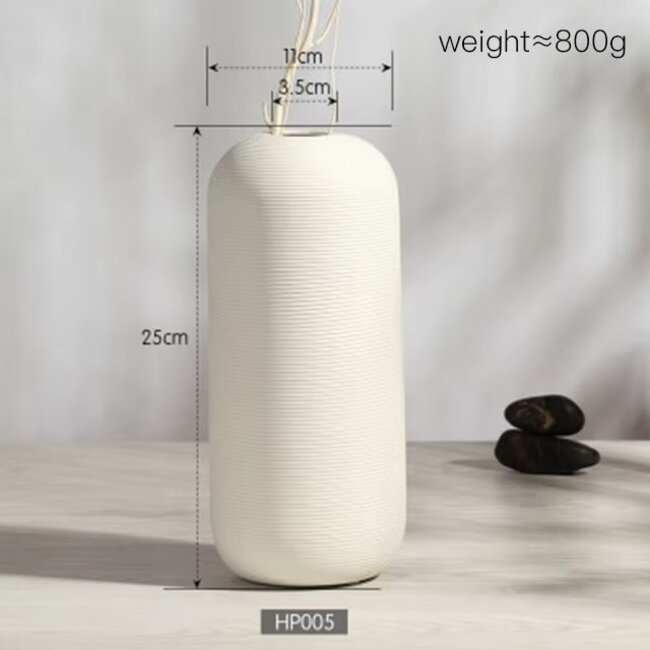 Favori Japandi Ceramic Vase | Cream 11x25 cm