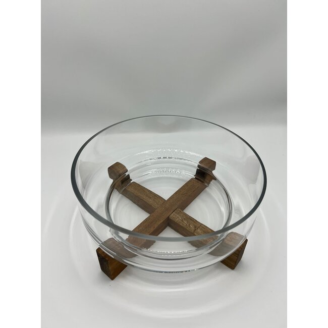 Acacia Glazen Saladeschaal | 22 cm