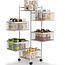 Keukentrolley 5-laags Rolwagen Vierkant | Wit