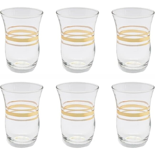 Pasabahce 6 Cihangir Theeglazen Goud | 95ml