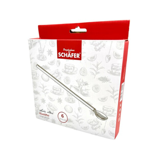 Schäfer 6 Atea Glass Long Teaspoons | 14.5cm