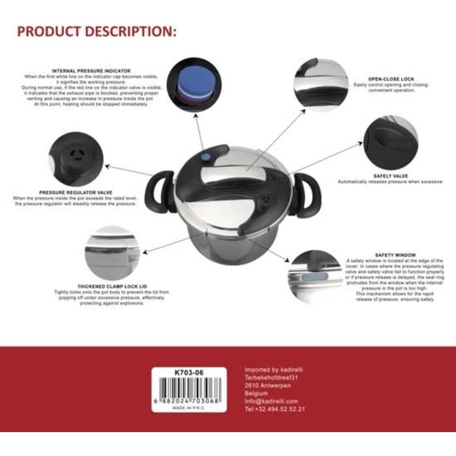 Kadirelli Pressure Cooker | 6 Liters