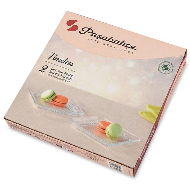 Pasabahce 2 Timeless Glas Serviceplaat | 150x150mm