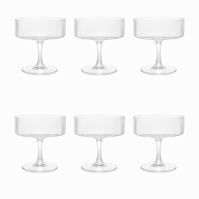 Bavary 6 Lines Champagne Saucers | 200ml