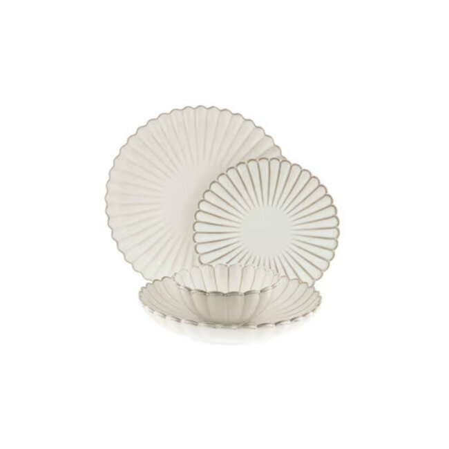 Almina 26 Bloomy Dinner Set | 6-Person | Cream
