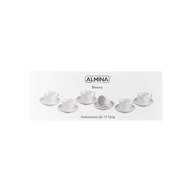 Almina Bloomy Espresso Cups | Set of 12 | 75 ml