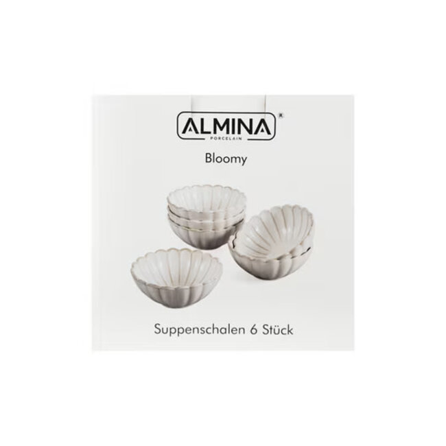 Almina Bloomy Soup Bowls | Set of 6 | 13 x 5.5 cm