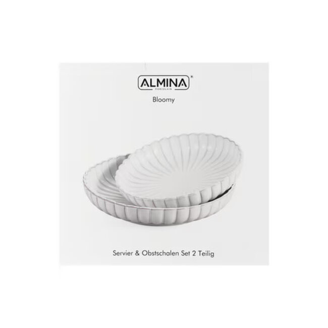 Almina 2 Bloomy Fruitschaal Set | 28,5cm + 24,5cm