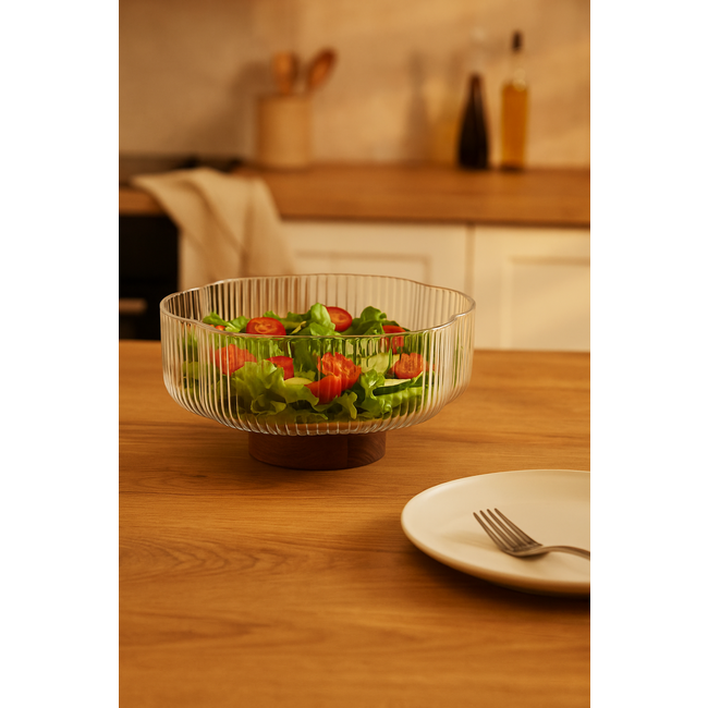 Bavary Nordic Flower Glass Bowl | 26cm