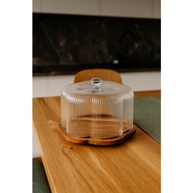 Bavary Rustic Acacia Cake Stand | 22.5cm