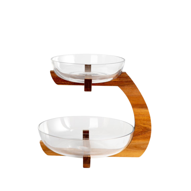 Bavary Acacia 2-Tier Serving Bowl | 33cm