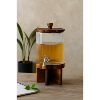 Bavary Linens Glazen Drankdispenser Acacia | 4L