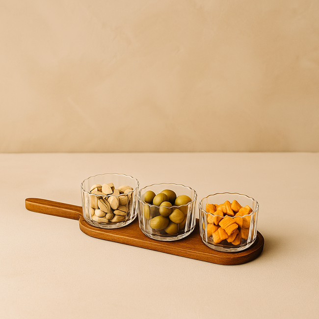 Almina Luana Buccia Snack Bowl Set | 3 Glass Bowls