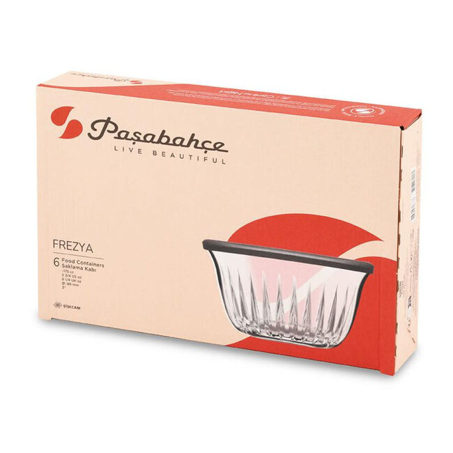 Pasabahce Frezya glass bowls with lids  | 185ml