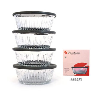Pasabahce 4 Frezya Kommetjes inc. Deksel | 330ml