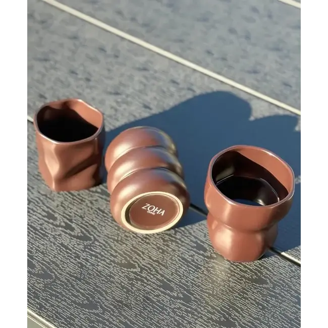ZOHA 2 Wave Ceramic Mugs | Mocha | 400ml