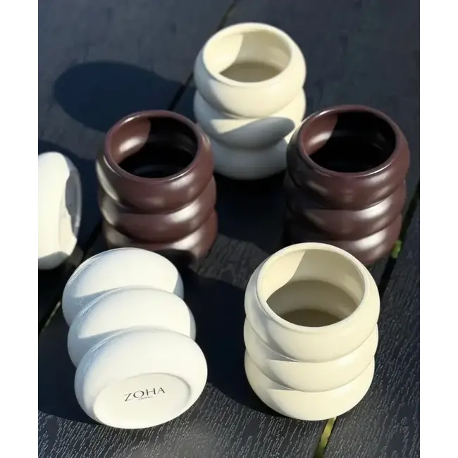 ZOHA 2 Wave Ceramic Mugs | Mocha | 400ml