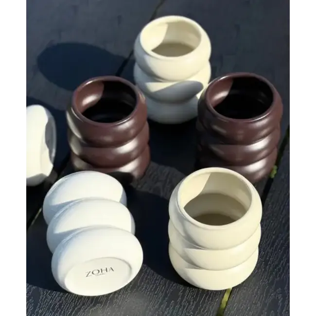 ZOHA 2 Wave Ceramic Mugs | White | 400ml