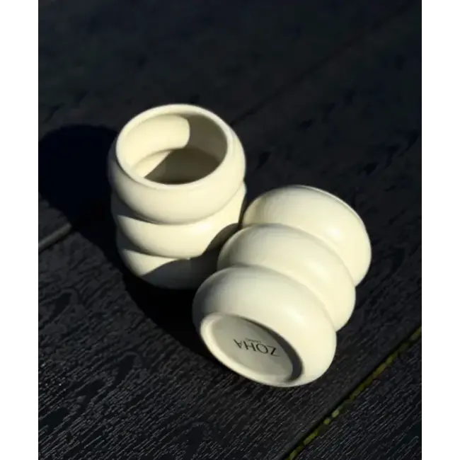 ZOHA 2 Wave Ceramic Mugs | Beige | 400ml