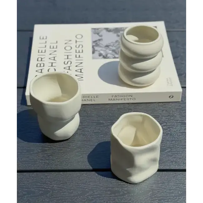 ZOHA 2 Wave Ceramic Mugs | Beige | 400ml