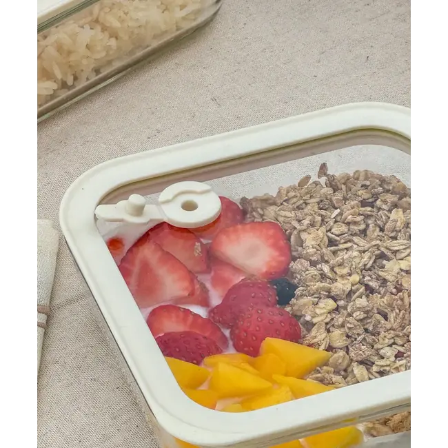 ZOHA Glass Food Container Rectangular Beige | 820ml