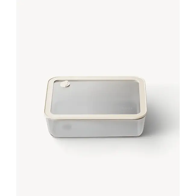 ZOHA Rectangular Glass Food Container Beige | 1550ml