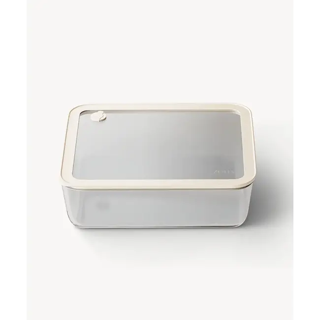 ZOHA Rectangular Glass Food Container Beige | 2650ml