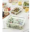 ZOHA Rectangular Glass Food Container Beige | 2650ml