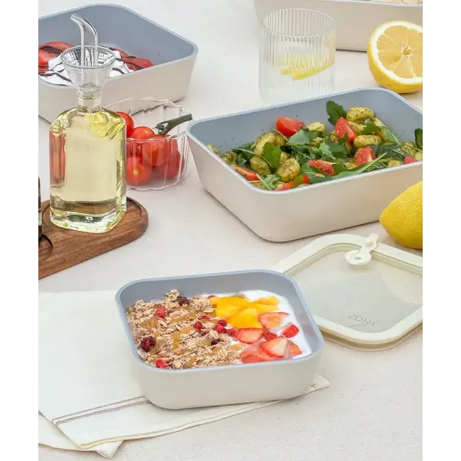 ZOHA Food Storage Container Square Beige Ceramic Look | 1150ml