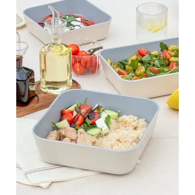 ZOHA Food Container Square Beige Ceramic Look | 1940ml