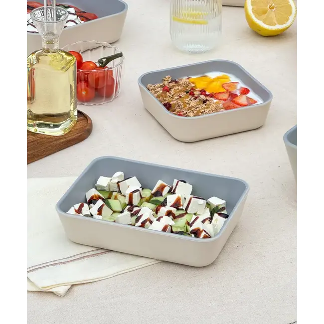 ZOHA Rectangular Food Container Beige Ceramic | 820ml