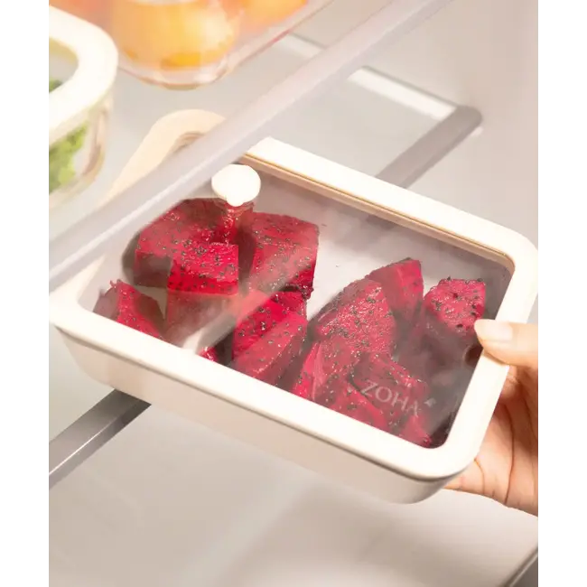 ZOHA Glazen Vershouddoos Rechthoek Beige Keramisch | 820ml