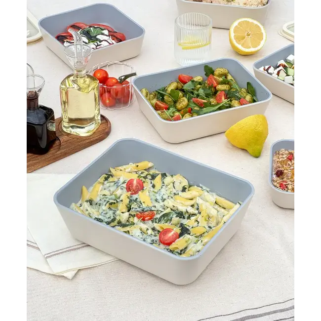 ZOHA Rectangular Food Container Beige Ceramic | 2650ml