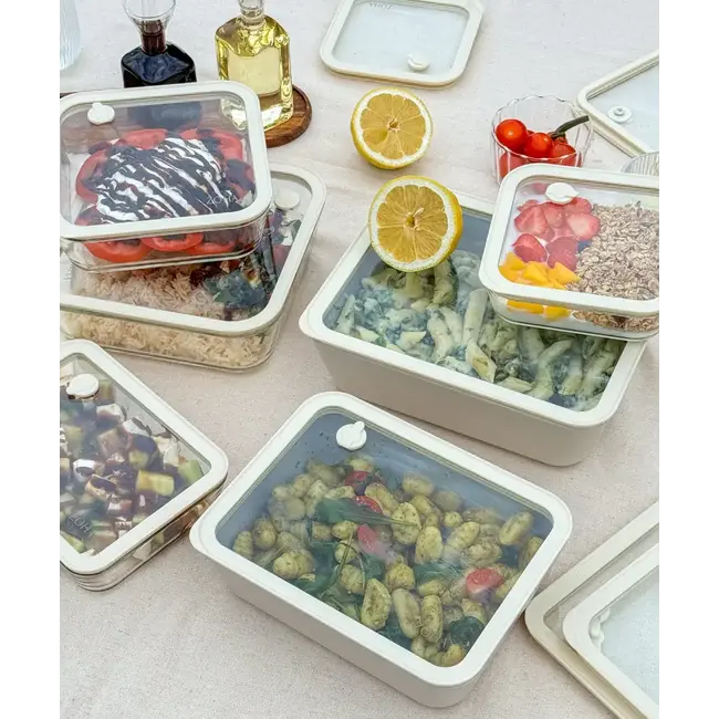 ZOHA Glazen Vershouddoos Rechthoek Beige Keramisch | 2650ml