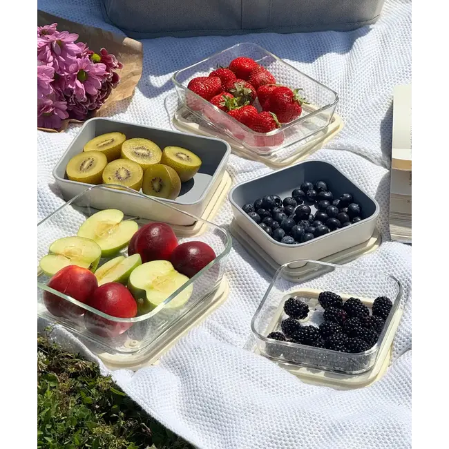 ZOHA Glazen Vershouddoos Rechthoek Beige Keramisch | 2650ml