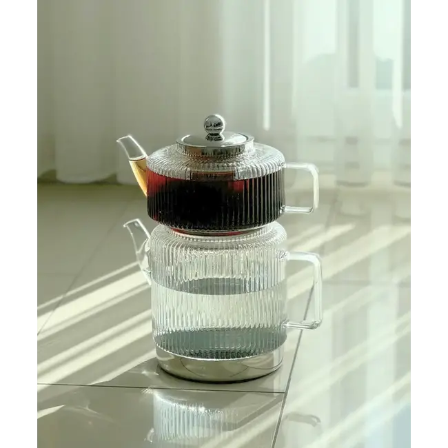 ZOHA 1 Stripe Glazen Theepot XL | 3L