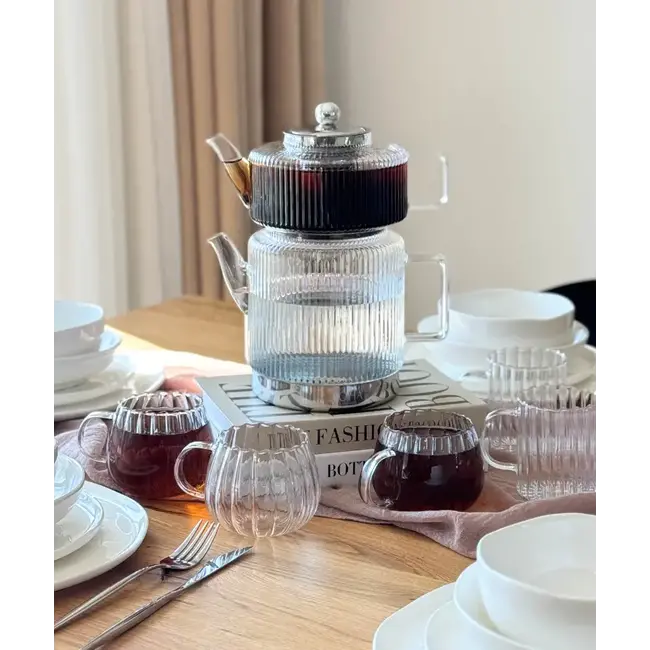ZOHA 1 Stripe Glass Teapot XL | 3L