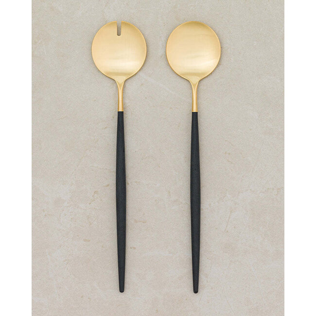 Bavary 2 Saladebestek Goud-Zwart | 26cm
