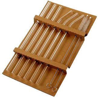 Almina 6 Glass Straws Includes 1 Cleaning Brush