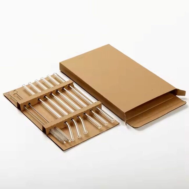 Almina 6 Glass Straws Includes 1 Cleaning Brush